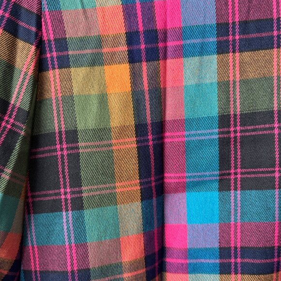 NWT Voodoo Vixen Size UK 12/ US 8 Multicolour Plaid Skirt with Waist Button Deta - Picture 2 of 7